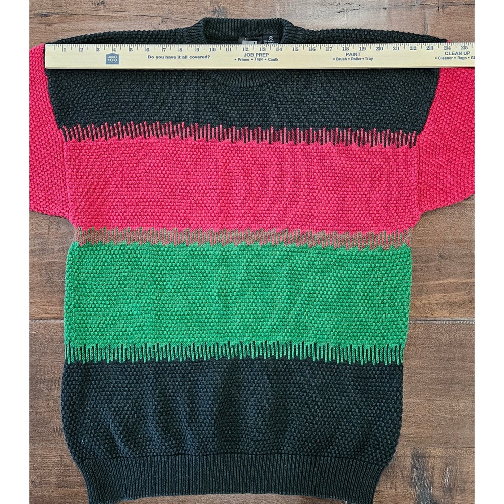 VTG Coogi-style Cosby Sweater Men's XL Colorblock Popcorn Knit Cotton - Picture 4 of 9